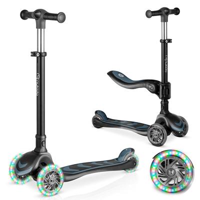 Nukido Flippo Three-Wheeled Scooter For Children With A Balance Seat - Black