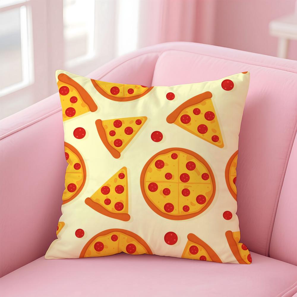 Yummy Cute Food Art Fried Egg Pizza Waffle Cushion Cover Pillow Case Soft Skin Friendly Fabric Concealed Zipper