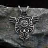 New Vintage Nordic Odin Crown Men's Pendant Necklace Fashion Viking Compass Necklace Protector Jewelry Gift