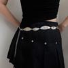 Stylish Antique Silver Tone Leaf Pattern Belt Chain Portable Fashion Accessory for Casual Outfits and Festival Wear