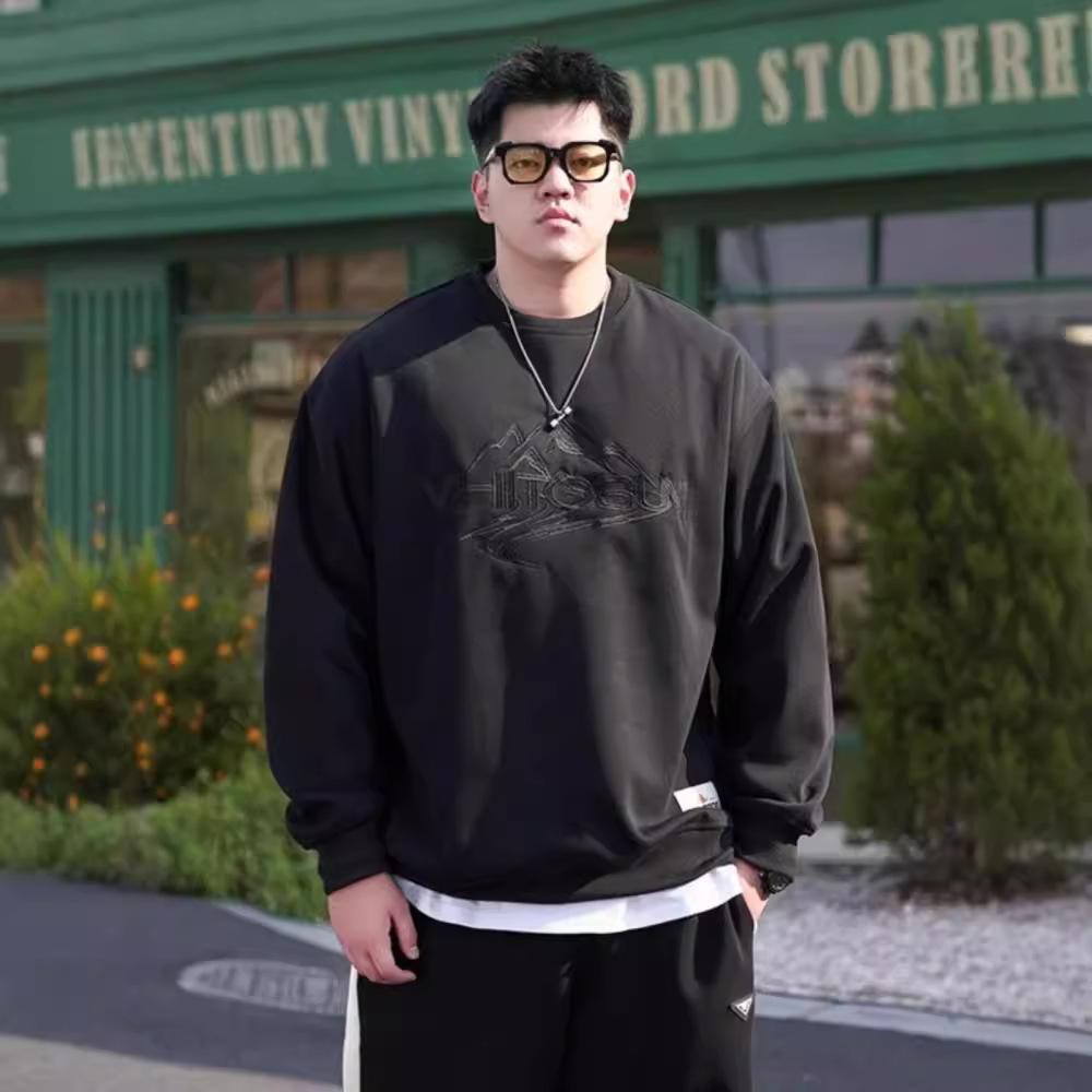 Stahlbedrucktes weiches hochwertiges knitterarmes Herren Street Sport Casual Atmungsaktives lockeres Modetrend bequemes langärmeliges Oberteil