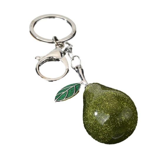 Keychain Pendant Imitation Glitter Pear Shape Zinc Alloy Key Chain with Lobster Clasp Easy to Hang Key Holder Backpack Car Accessory A зелёный