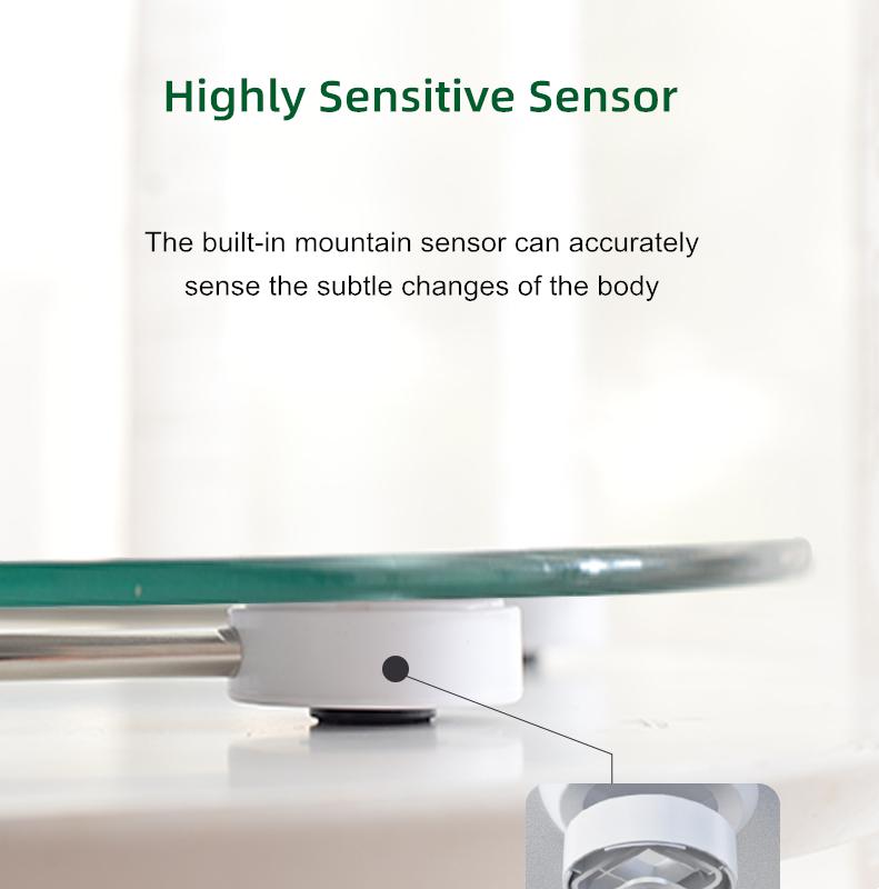 Transparente Runde Digitale Waage Körpergewichtswaage Boden Elektronische Waagen Smart LCD Badezimmerwaagen Balança 180kg Waage