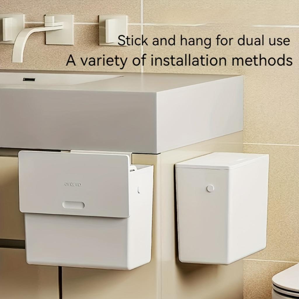 1.59gal Wall Mounted Narrow Toilet Trash Can Kitchen Bathroom Accessories