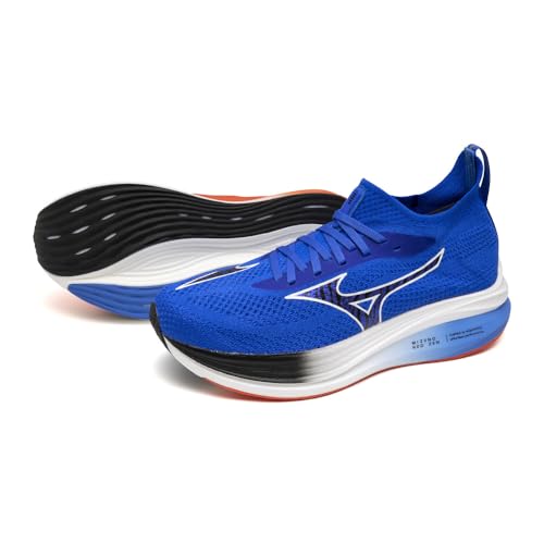 Mizuno NEO ZEN Running Shoes, Jogging, Marathon, Training, Sports, Lightweight, Resilient, Thick Sole, Akaoni x Aooni, Size 24.0 cm, 2E
