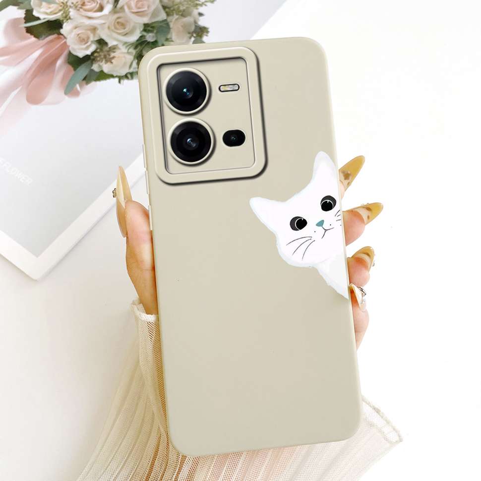 For Vivo V25 5G Case Silicone Soft Shockproof Cat Cartoon Pattern Phone Casing For VivoV25 V 25 V25 V2202 Case Back Cover