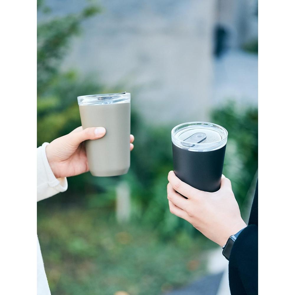 KinTo 20446 360ml To Go Tumbler With Plug  Black  360ml  With Plug  Black