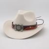 Suede Woolen Cowboy Hat Men And Women Couple Ethnic Wind Roll Along Top Hat Sun Hat Jazz Hat