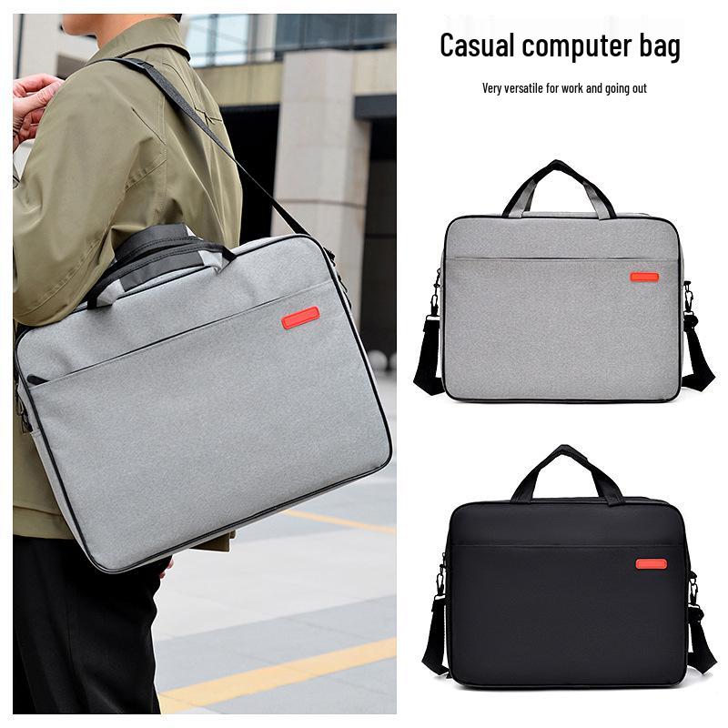 Handheld Crossbody Laptop Briefcase 15.6" - Single Shoulder, Large Capacity, Business Casual Tablet Bag