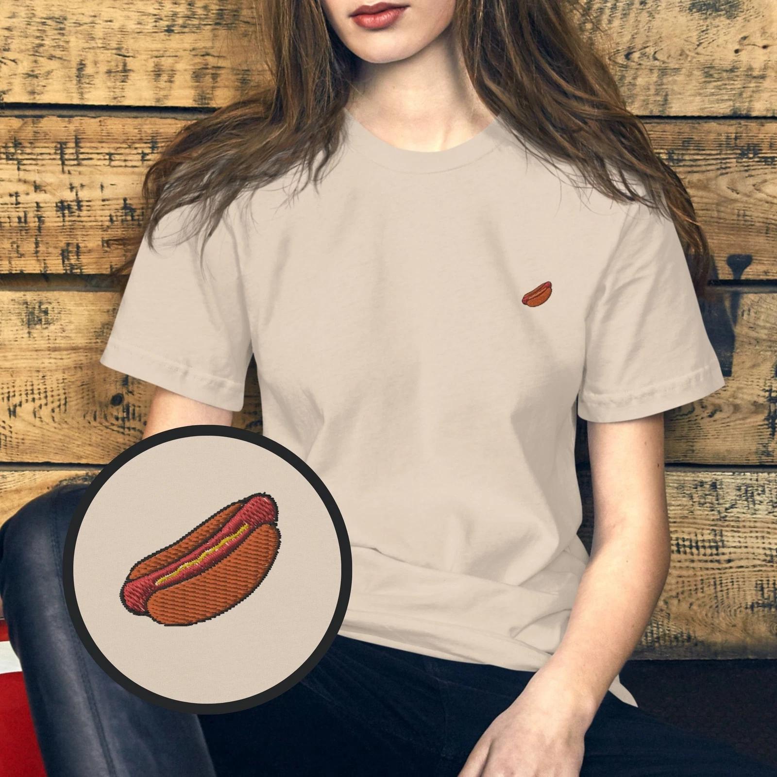 Hot Dog Embroidered Logo Shirt M