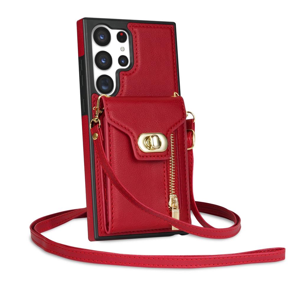 Zipper Crossbody Cards Solt Leather Wallet Case For Samsung Galaxy Z Flip 5 4 3 S23 Ultra S22 Plus S20 S21 FE A54 A53 A13 A04 A52S 5G Cover