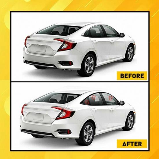 Chrome Overlay Blackout Delete For Matte Sedan Honda Civic Window 2016- Trim