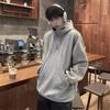 Suede American Turtleneck Sweater Men's Autumn and Winter Models, Trendy Brand Loose Casual Velvet Semi-zipper Hooded Jacket
