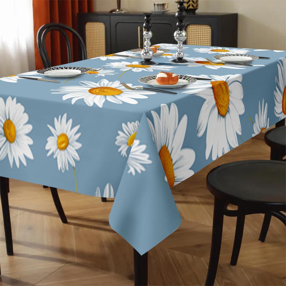 VIKAMA Simple Small Daisy Flower Manteles De Mesa Indoor Kitchen Table Tablecloth Party Banquet Holiday Home Decor Party Decor