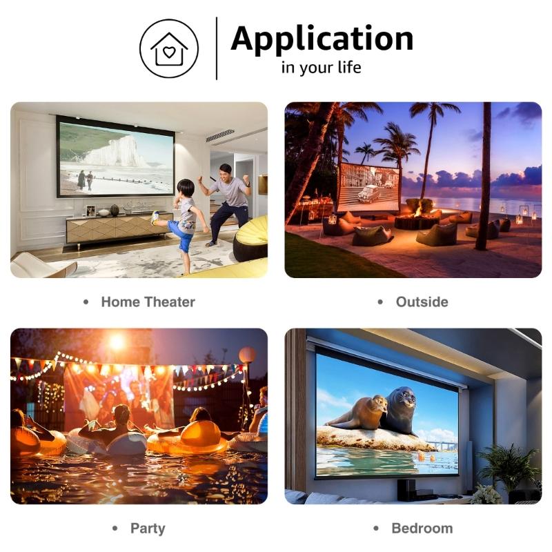 Portable Home Theater Projector Big Screen 1080P Display Perfect For Students And Family Entertainment