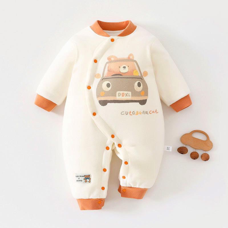 Thickened 120g Cotton Winter Baby Jumpsuit - Warm Padded Bodysuit for Crawling