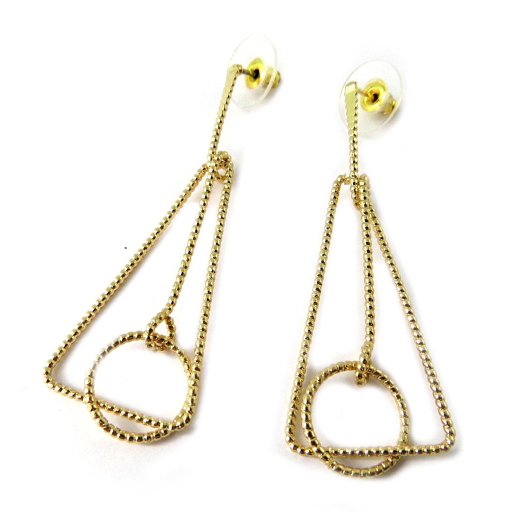 Les Trésors De Lily [N8322] - Boucles Créateur 'Chorégraphie' doré (géométriques)