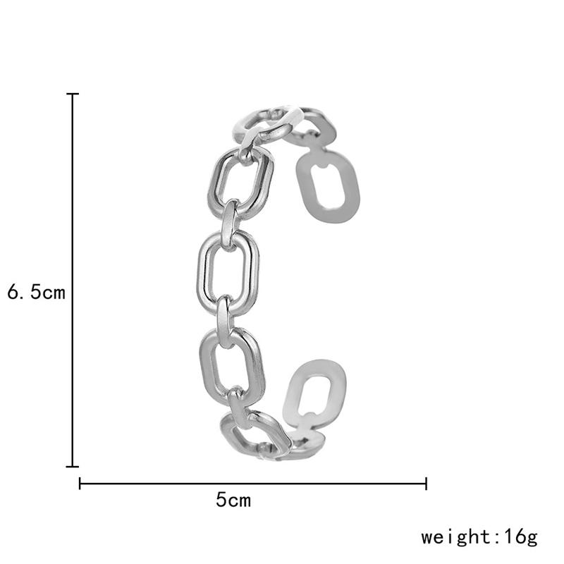 DIEYURO 316L Stainless Steel Women Bangles Fashion Square Link Hollow Out Bangle Vintage Gold Color High Quality Zircon Gift
