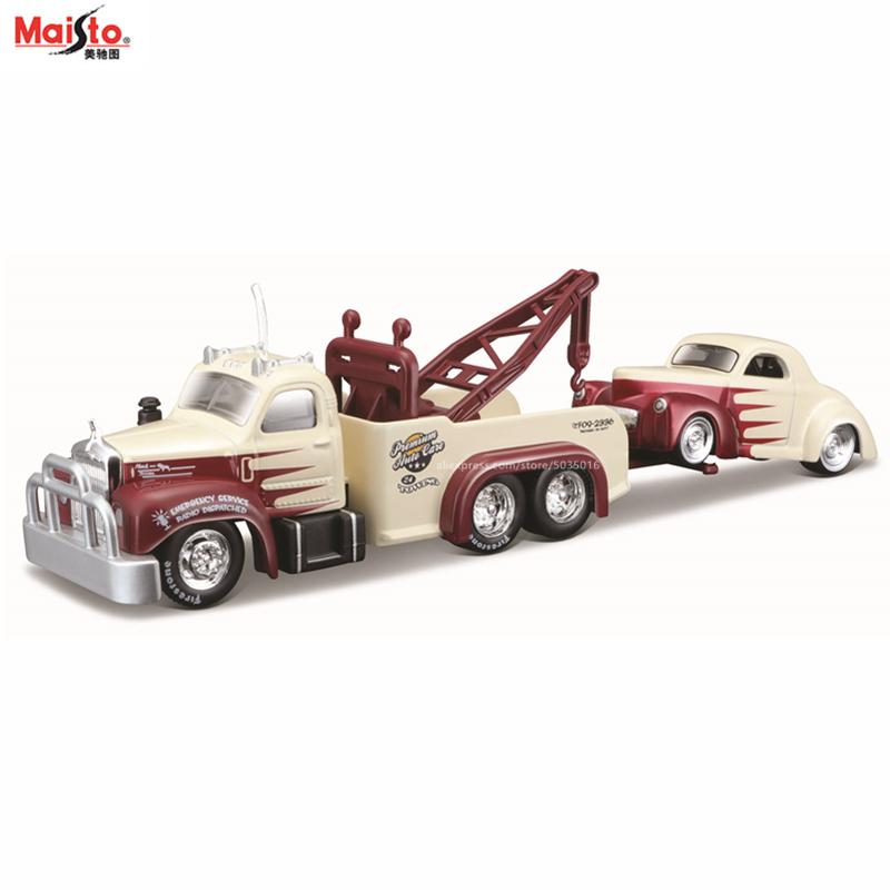 AAAOO1 Maisto 1:64 FLATBED/1988 BMW M3 E30 1965 FORD MUSTANG elite transport Die-casting car model collection gift toy
