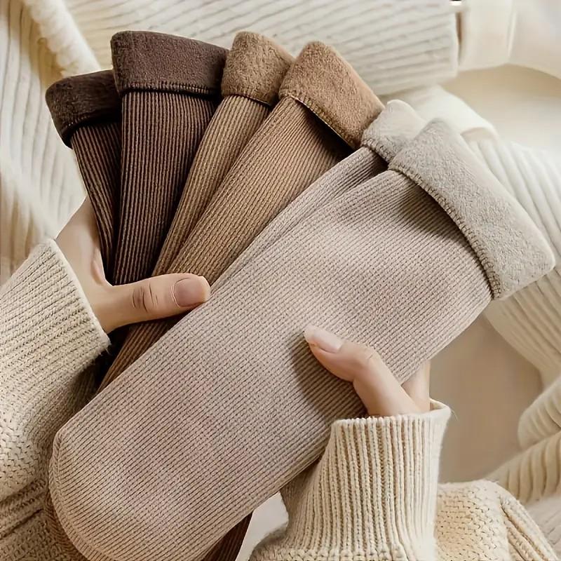 5 Pairs Women Winter Warm Socks Thick Soft and Warm Indoor Home Socks with Comfortable Plush Lining Snow Boots Ankle Socks