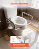Raised Toilet Seat with Arms, 136.1 Kg Load Capacity, 88.9 Mm Lift Height, Widened Commode Elevated Toilet Seat Riser with Padded Handles for Seniors,