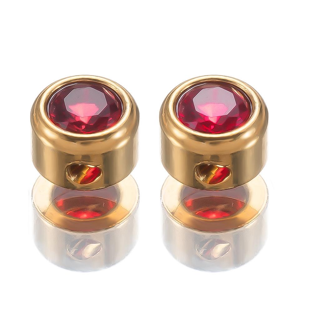 Stainless steel December birthday stone birthday stone small hole beads DIY jewelry accessories necklace