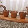 4Pcs Set Solid Wood Wooden Tea Cups Heat Insulation Wooden Coffee Cup Wooden Cup Set  Tea Drinking