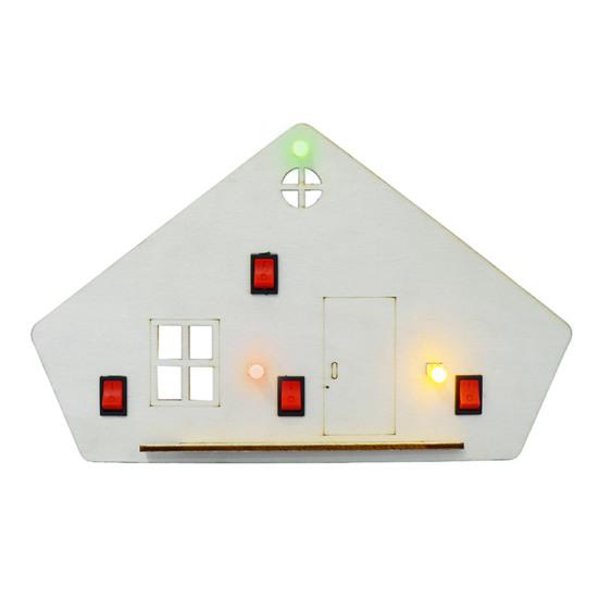 

1 комплект DIY Деревянный дом со светодиодным выключателем Серия Параллельная цепь