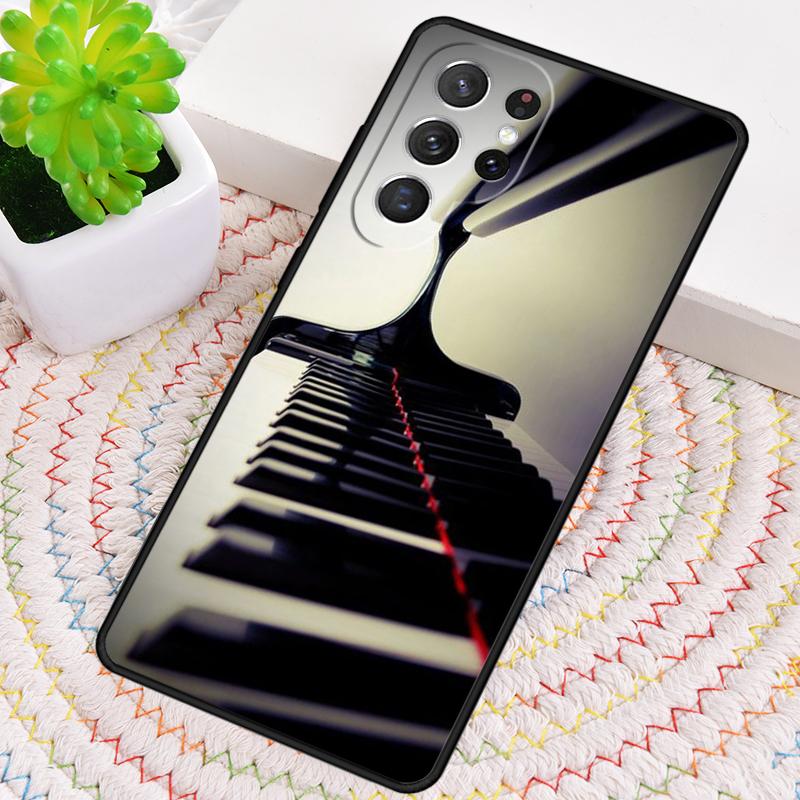 Music Piano Key Silicone Phone Case For Samsung Galaxy note 10 pro S26 S25 S24 S23 S22 S21 Plus S25Ultra Capa Cover