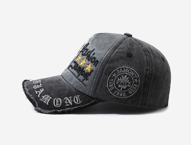 Baseballkappe Retro Distressed Lässige Outdoor-Sportmütze Frühling und Herbst Sonnenhut Buchstabenstickerei Kappe