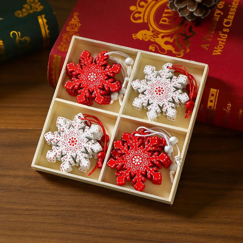 1pc-Christmas Wooden Pendant Decoration Holiday Elk Snowflake Star Chrimbo Tree Hanging Ornaments Home DIY Decors