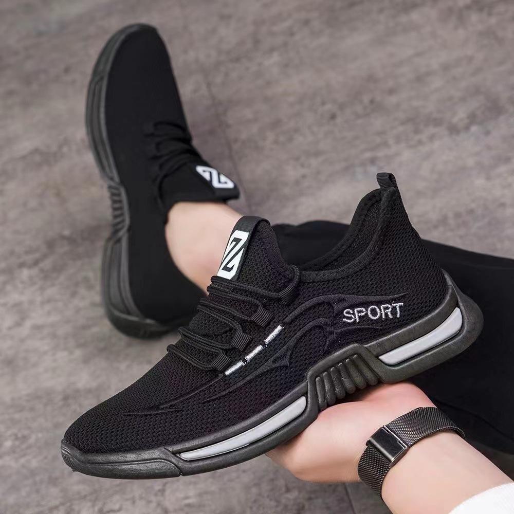 Men's sports shoes autumn and winter new running shoes fashion men's casual trendy shoes men's flying woven breathable casual men's shoes