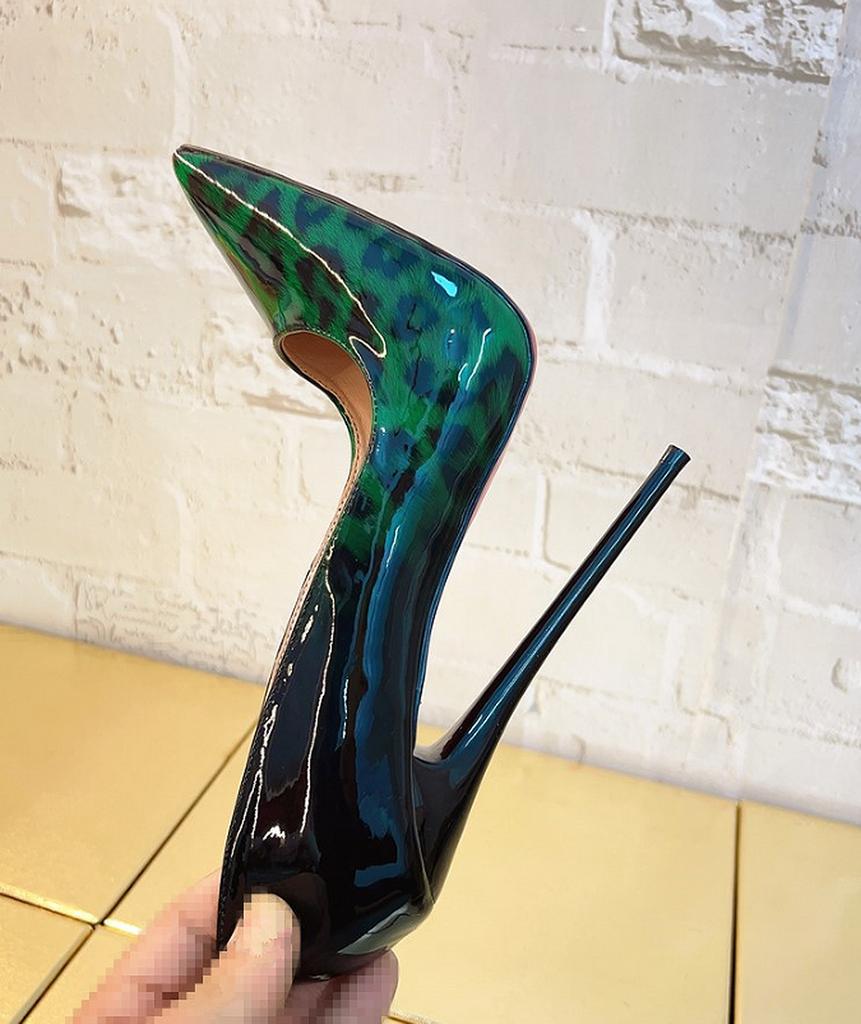 Fashion FHC 2025 New 16cm High Heels,Women Pumps,Spring Stage Show Shoes,Gradient Leopard Shallow Out,Slip On,White,Red,Green.Dropship