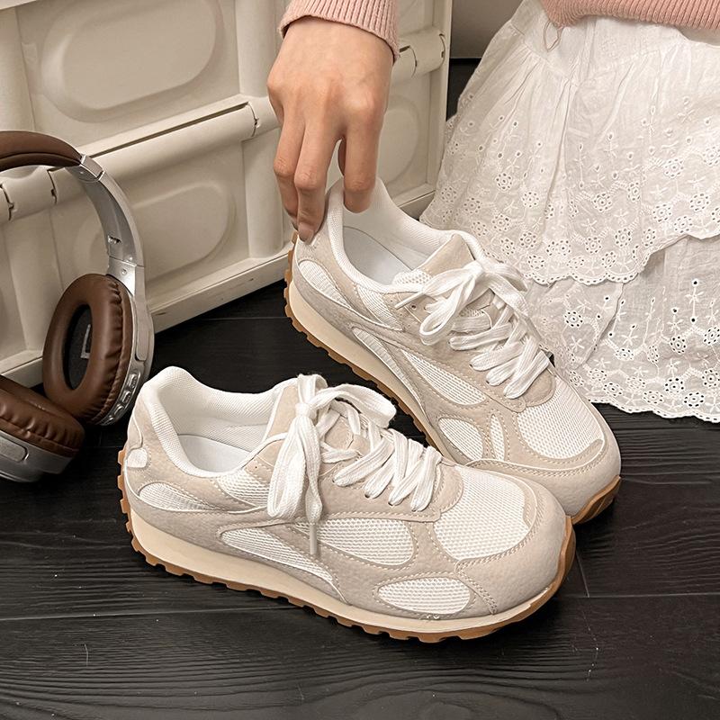 2025 Spring New Forrest Gump Women's Shoes Versatile Comfortable Flat-bottomed Lace-up German Training Shoes Fashion Trend Casual Sports Shoes