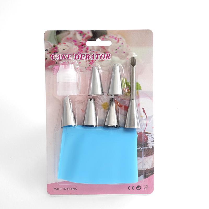 

Набор из 8 насадок из нержавеющей стали и 6-головочного переходника с кондитерским мешком - Набор инструментов для выпечки тортов