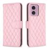 BINFEN COLOR BF Style-14 For Motorola Moto G34 5G Wallet Phone Case Rhombus Grid Pattern