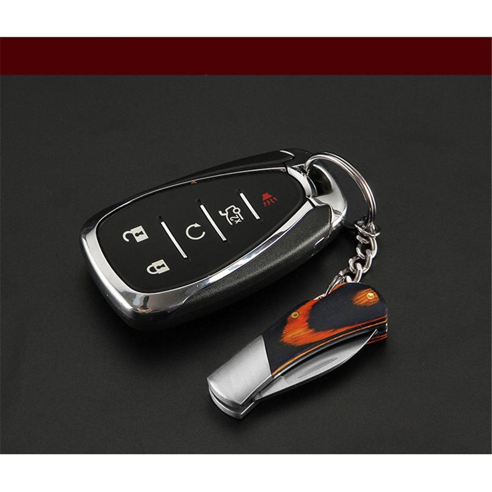 Stainless Steel Foldable Mini Knife Keyring - Compact and Portable Keychain Accessory