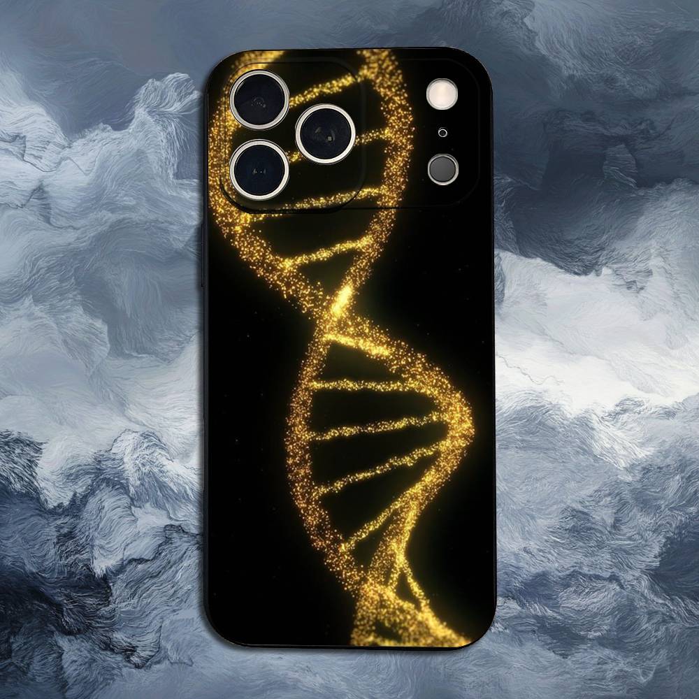 Science Biology DNA For iPhone 12,14,13,15,16,11,17,X,Mini,XR,SE,XS,Plus,Pro,Max,8,7,Soft Silicone Black Case