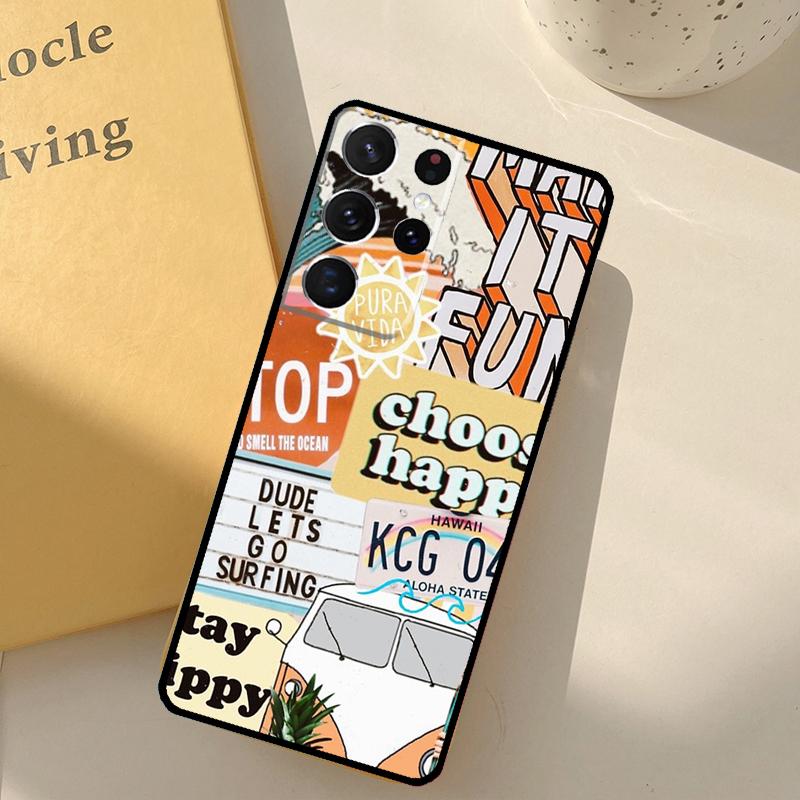 Summer Aesthetic Collage Phone Case For Samsung Galaxy S25 Ultra S20 S21 S22 S23 S24 Plus S9 S10 S25 FE Cover Shell