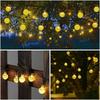 Outdoor Solar String Lights 60 LED Crystal Globe Lights Waterproof 8 Modes Solar Powered for Patio Garden Party Tree Decor
