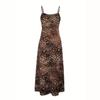 European and American casual fashion explosion summer loose sleeveless round neck leopard print suspender dress