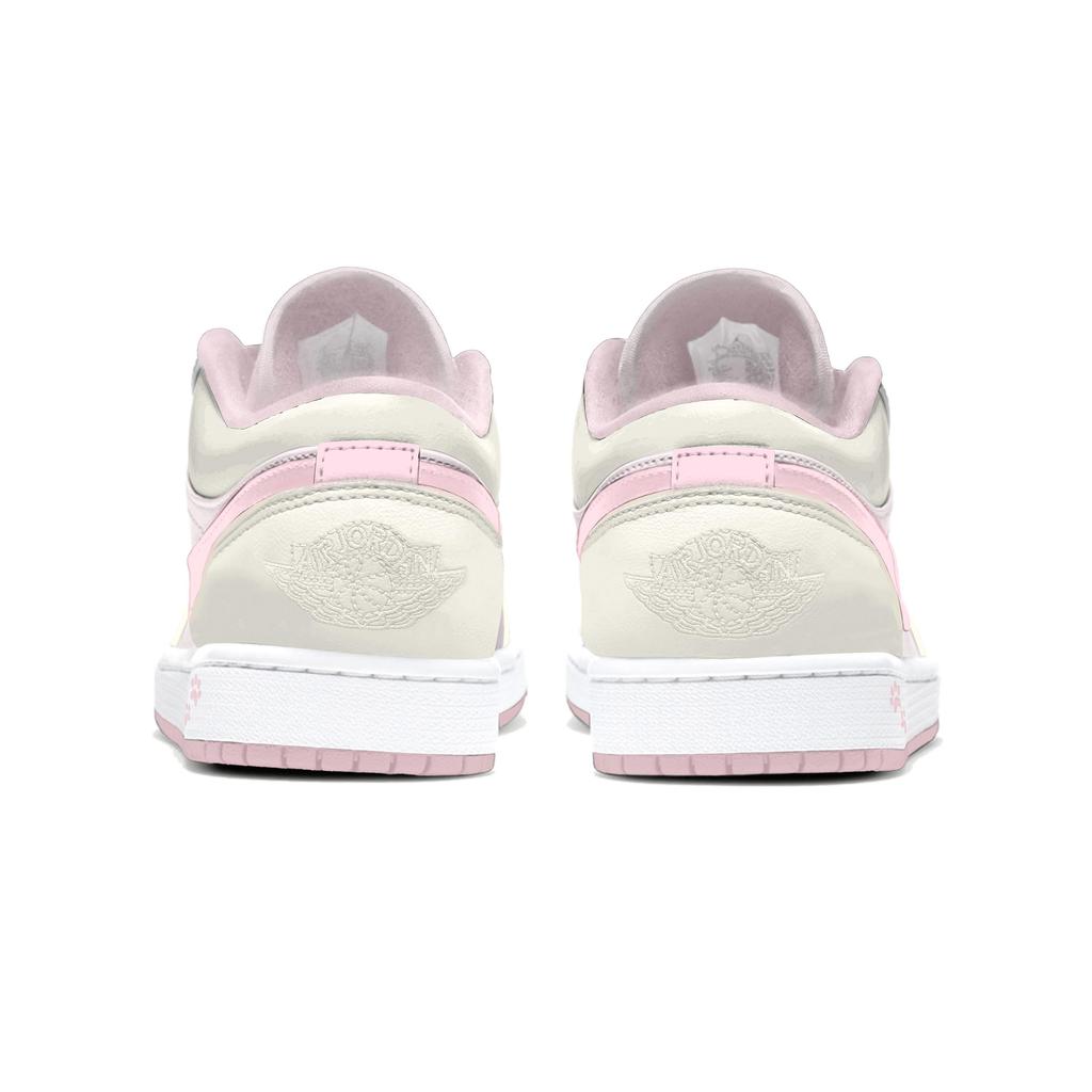 Jordan Air Jordan 1 Powder Cushioning Abrasion Resistant Vintage Basketball Shoes Women's Yellow Pink 553560-614(Team858-1.0)