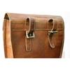 Motorcycle Saddle Bag Left Side Real Goat Leather Brown Rear Bike Tools Bag.