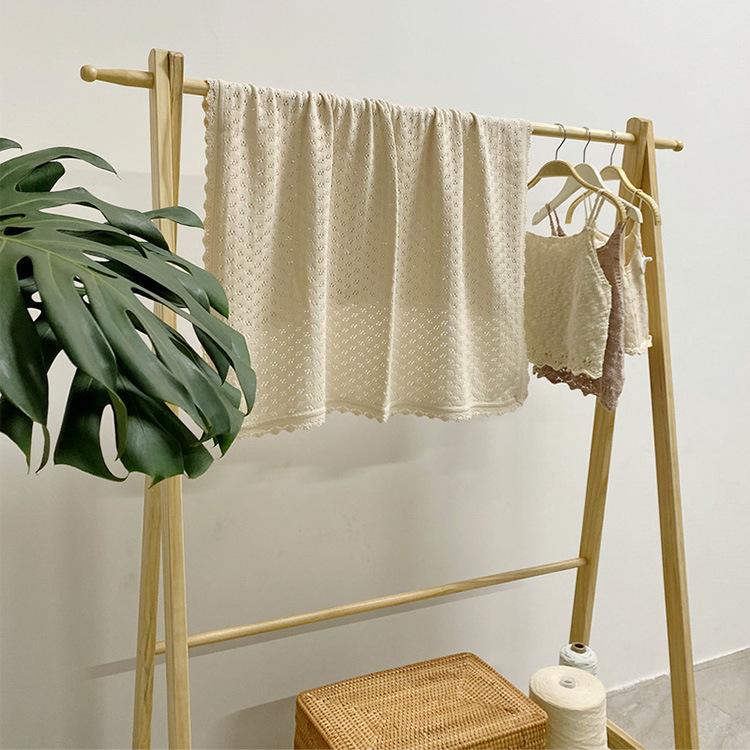 Neugeborenen Babydecke Gestrickte Bettwäsche Steppdecke Baumwolle Swadlle für Neugeborene Babys Zubehör Kinderwagendecke Empfangs Bettdecke