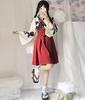 Taisho Roman Hakama Japanese Kimono Dress Long Floral Pattern Lolita Lolita Clothing Large Size Loose Cute Black Red Floral Pattern Plain Gothic