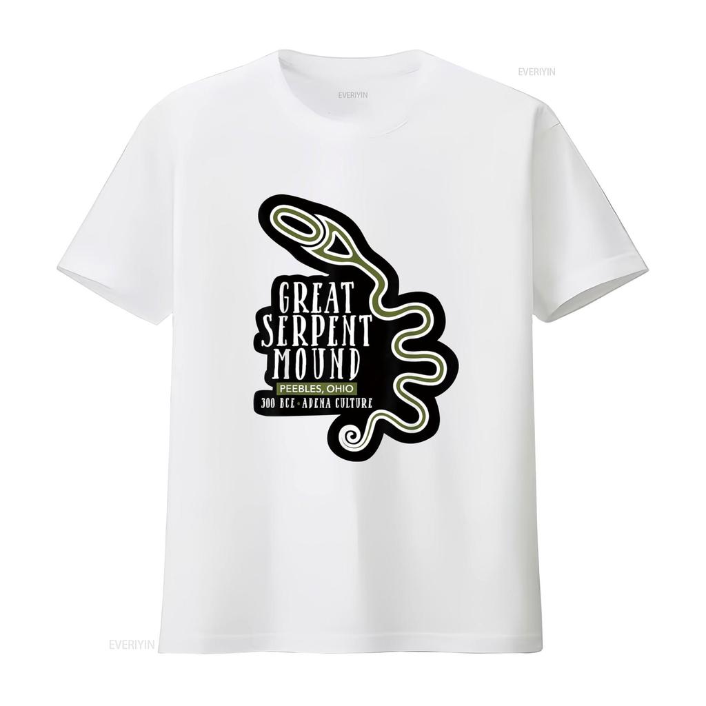 The Great Serpent Mound T Shirt vintage Washed Comfortable Soft fashion designer clothes graphic Top For Everyday Wear