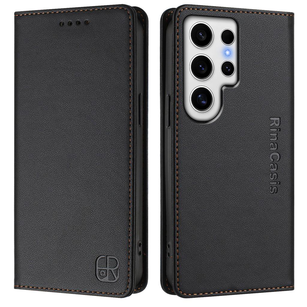 For Samsung Galaxy S24 Ultra Leather Case RINACASIS RC01 Phone Cover with RFID Blocking Wallet Stand