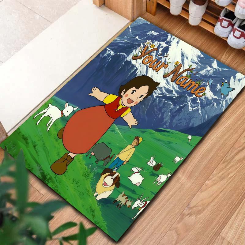 Heidi Alps Cartoon Custom Name Carpet Rug For Living Room Bedroom Home Sofa Decoration Kids Play Nonslip Floor Mat