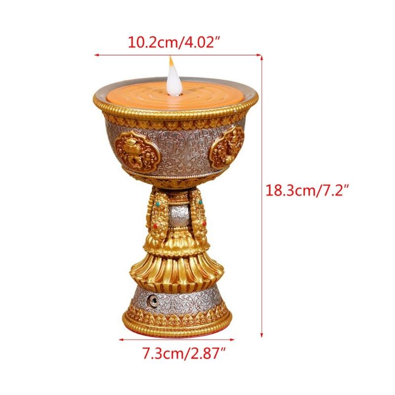 LED Simulated Flame LED Resin Lamp for Temple Ceremonies Electronic Candlestick