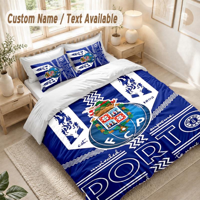 Porto Bedding Set, 1 Duvet Cover & 2 Pillowcases Soft Comfortable Bedroom Home Textile Decor